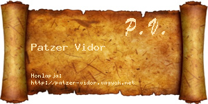Patzer Vidor névjegykártya